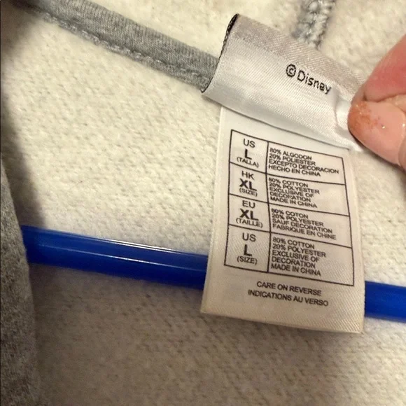 Disney Gray Zip-Up Hoodie with Tinkerbell Design - Picture 2 of 4